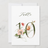 Invitation 5x7 Botanical Floral Number 10, Table Number (Devant)