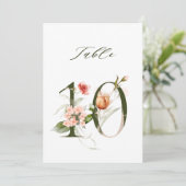 Invitation 5x7 Botanical Floral Number 10, Table Number (Debout devant)