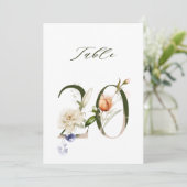 Invitation 5x7 Botanical Floral Number 20, Table Number (Debout devant)