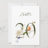 Invitation 5x7 Botanical Floral Number 20, Table Number (Dos)