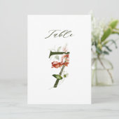 Invitation 5x7 Botanical Floral Number 7, Table Number (Debout devant)