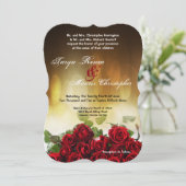Invitation 5x7 Bouquet de fleurs de rose rouge (Debout devant)