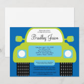 Invitation 5x7 Boy Monster Voiture Anniversaire Fête Invitati (Devant / Derrière)