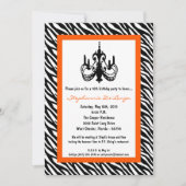 Invitation 5x7 Chandelier Oran Zebra 16e anniversaire Invitat (Devant)