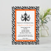 Invitation 5x7 Chandelier Oran Zebra 16e anniversaire Invitat (Debout devant)