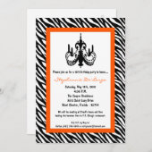 Invitation 5x7 Chandelier Oran Zebra 16e anniversaire Invitat (Devant / Derrière)