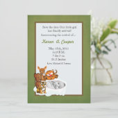 Invitation 5x7 Circle PHOTO Gril et amis Baby Show (Debout devant)