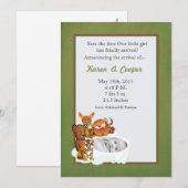 Invitation 5x7 Circle PHOTO Gril et amis Baby Show (Devant / Derrière)