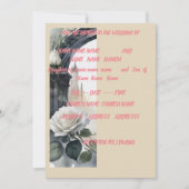 Invitation 5x7 crème rose mariage (Devant)