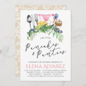 Invitation 5x7 de douche de lingerie de crêpes et (Devant / Derrière)