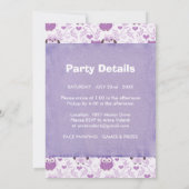 Invitation 5X7 de fête d'anniversaire de hiboux de (Dos)