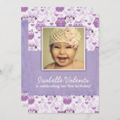 Invitation 5X7 de fête d'anniversaire de hiboux de (Devant / Derrière)