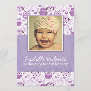 Invitation 5X7 de fête d'anniversaire de hiboux de