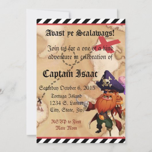 Invitation 5x7 de pirate (Devant)
