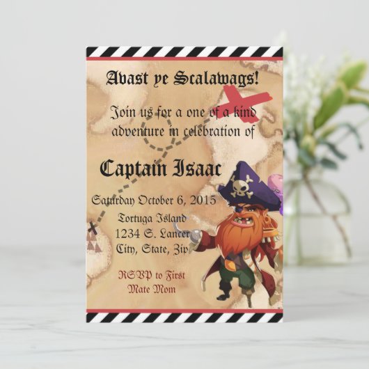 Invitation 5x7 de pirate (Debout devant)