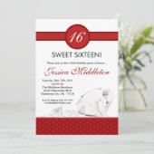 Invitation 5x7 Diamants Bijoux doux 16 Anniversaire Invitatio (Debout devant)