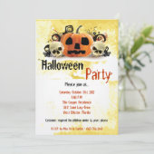 Invitation 5x7 Éffrayant Citrouille Halloween Costume Invitat (Debout devant)