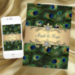 Invitation 5x7 Emerald Green Elegant Mariage Peacock<br><div class="desc">Invitations élégantes à un mariage de paon. Ce magnifique faire-part de mariage paon de taille 5x7 est facilement customisé pour votre événement en choisissant simplement le bouton "Customisez!" pour commencer à ajouter vos détails d'événement, le style de police, la taille et la couleur de police et le libellé. Veuillez noter...</div>