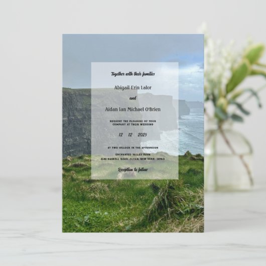 Invitation 5x7 Falaises de Moher Irlande Mariage (Debout devant)