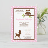Invitation 5x7 Forrest Forrest Baby shower animal forestier I (Debout devant)