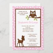 Invitation 5x7 Forrest Forrest Baby shower animal forestier I (Devant / Derrière)