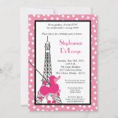 Invitation 5x7 Girl Pink Poodle Paris Anniversaire Par Invita (Devant)