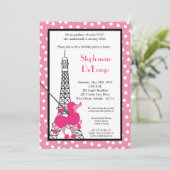 Invitation 5x7 Girl Pink Poodle Paris Anniversaire Par Invita (Debout devant)