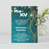 Invitation 5x7 Glitz Parties scintillant Quinceanera Invitati (Debout devant)