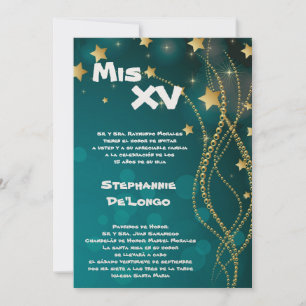 Invitation 5x7 Glitz Parties scintillant Quinceanera Invitati