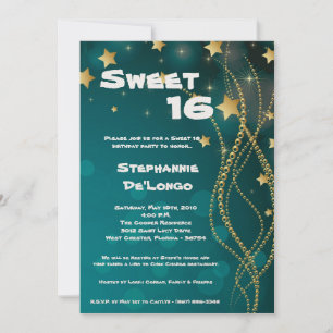 Invitation 5x7 Glitz Parties scintillant Sweet 16 Anniversair