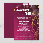 Invitation 5x7 Glitz Parties scintillant Sweet 16 Anniversair (Devant / Derrière)