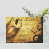 Invitation 5x7 Gold Masquerade Sweet 16 Anniversaire Invitati (Debout devant)