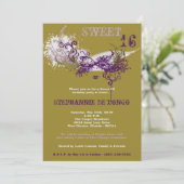 Invitation 5x7 Gold Masquerade Sweet 16 Anniversaire Invitati (Debout devant)
