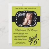 Invitation 5x7 Green Band PHOTO Sweet 16 Anniversaire Invitat (Devant)
