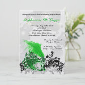 Invitation 5x7 Green Masquerade Sweet 16 Anniversaire Invitat (Debout devant)