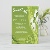 Invitation 5x7 Green Masquerade Sweet 16 Anniversaire Invitat (Debout devant)