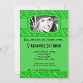 Invitation 5x7 Green Zebra PHOTO Sweet 16 Anniversaire Invita (Devant)