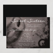 Invitation 5x7 Gris Masquerade Sweet 16 Anniversaire Invitati (Devant / Derrière)