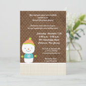 Invitation 5x7 hiver Snowman hiver NeigeInvitation (Debout devant)