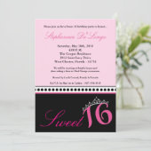 Invitation 5x7 Hot rose Tiara Sweet 16 Anniversaire Invitatio (Debout devant)