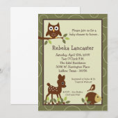 Invitation 5x7 - Invitation au Baby shower animal  (Devant / Derrière)