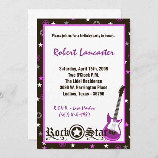 Invitation 5x7 - Invitation d'anniversaire Grils R (Devant / Derrière)