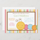 Invitation 5x7 le ressort Caterpillar Worm l'invitation de (Devant / Derrière)