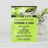 Invitation 5x7 Lime Gree DJ Tourne-disque16e anniversaire Inv (Debout devant)
