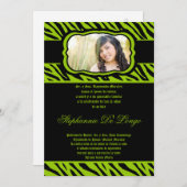Invitation 5x7 Lime Green Zebra Imprimer Quinceanera Invitati (Devant / Derrière)