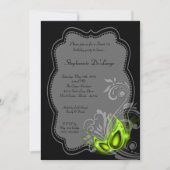 Invitation 5x7 Lime Masquerade Sweet 16 Anniversaire Invitati (Devant)