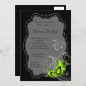 Invitation 5x7 Lime Masquerade Sweet 16 Anniversaire Invitati (Devant / Derrière)