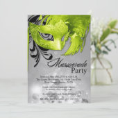 Invitation 5x7 Lime Masquerade Sweet 16 Anniversaire Invitati (Debout devant)