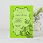 Invitation 5x7 Lime Masquerade Sweet 16 Anniversaire Invitati (Debout devant)