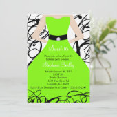 Invitation 5x7 Lime Vert robe douce 16 Anniversaire Invitatio (Debout devant)